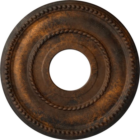 Ekena Millwork Valeriano Ceiling Medallion (Fits Canopies up to 6 1/4"), 12 1/8"OD x 3 5/8"ID x 3/4"P, Rust CM12VARUS